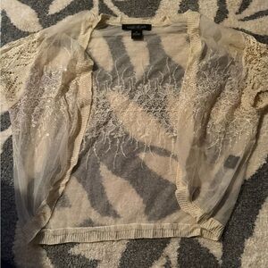 August Silk Cream Sheer Cardigan